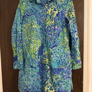 Lilly Pulitzer Blue and Green Swirl Shirt coverup swim